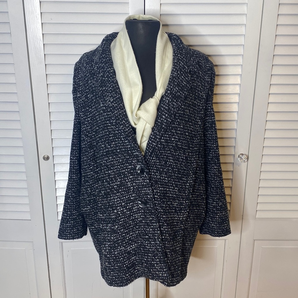 Northern Belle Black and White Winter Peacoat
